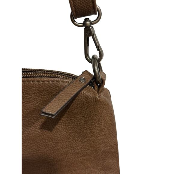 Joy Susan Crossbody Shoulder Vegan Leather Hobo Purse Brown W/Adjust. Strap NWOT - Picture 3 of 8